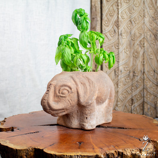Elephant Planter, Vintage Terracotta Pot