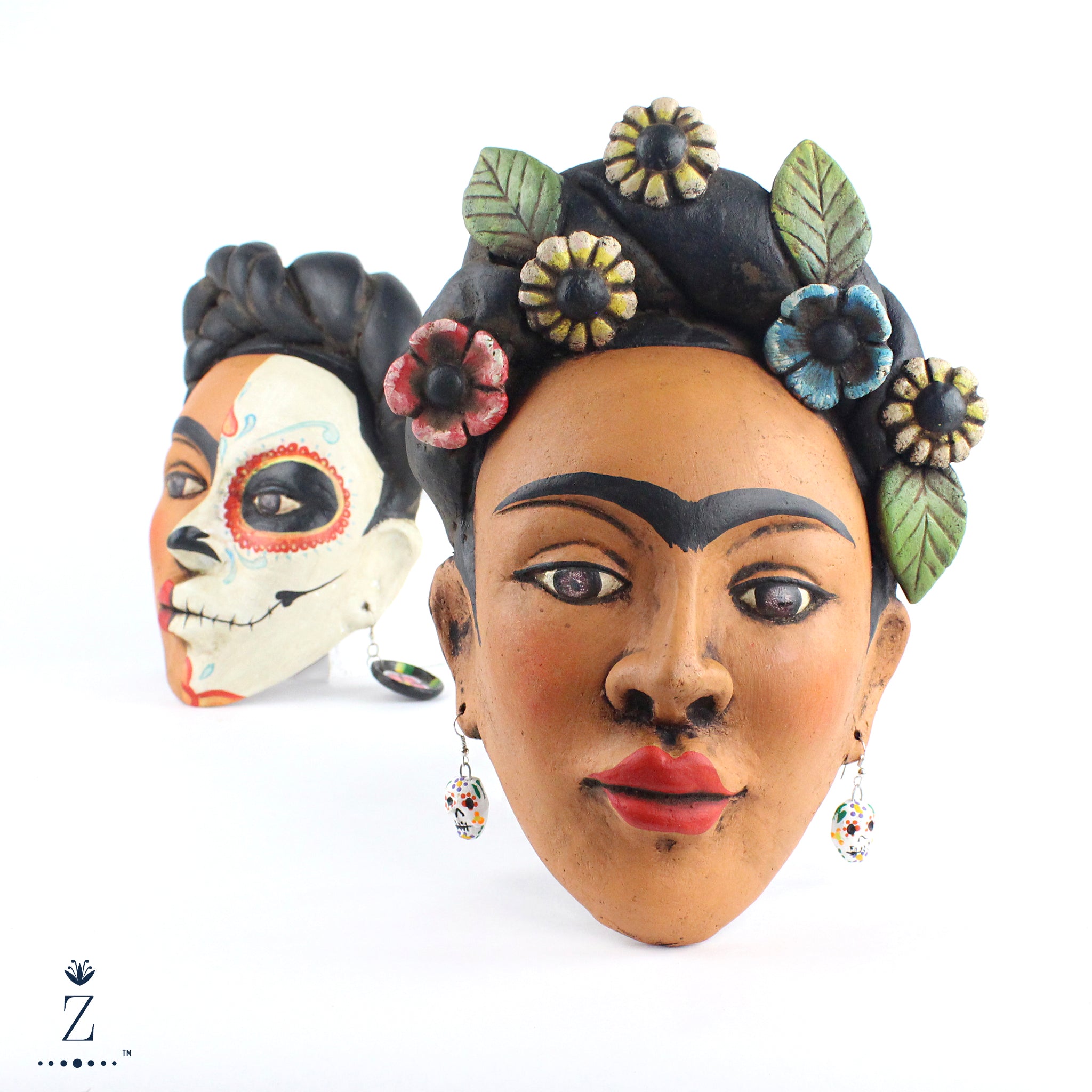 Sassy 2024 cactus sculpture, folk art, clay sculpture, Mexican inspired art, Frida Kahlo