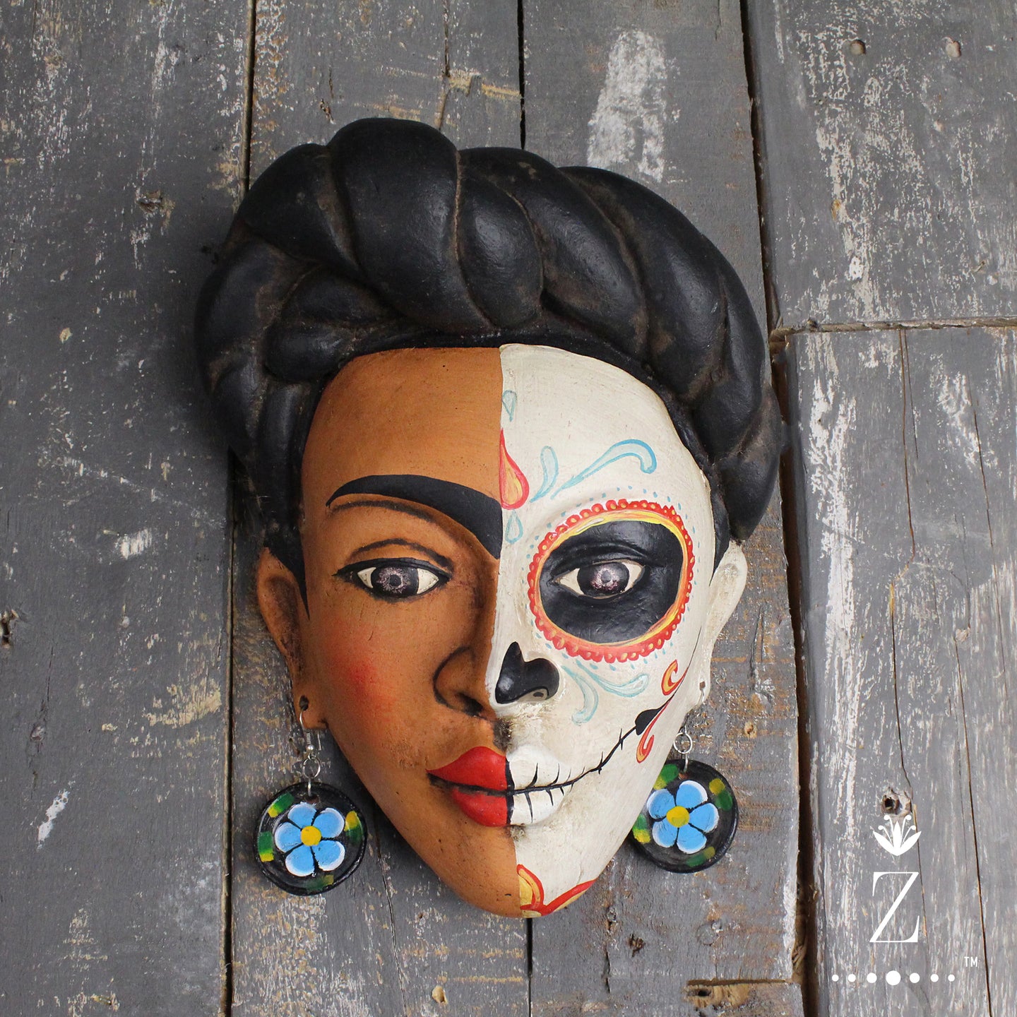 Frida Kahlo Mask | Mocking Death, wall hanging sculpture