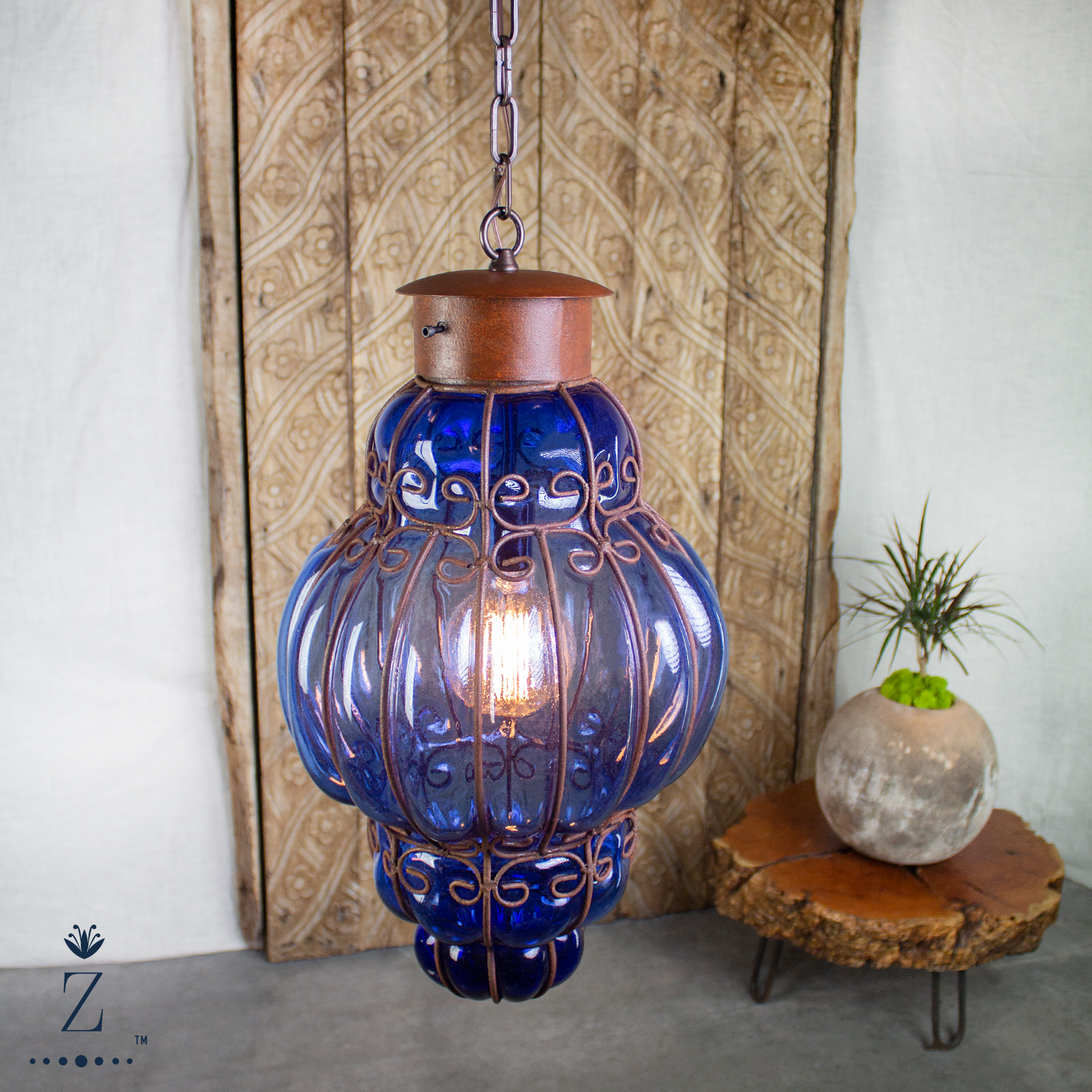 Blue lantern 2025 pendant light