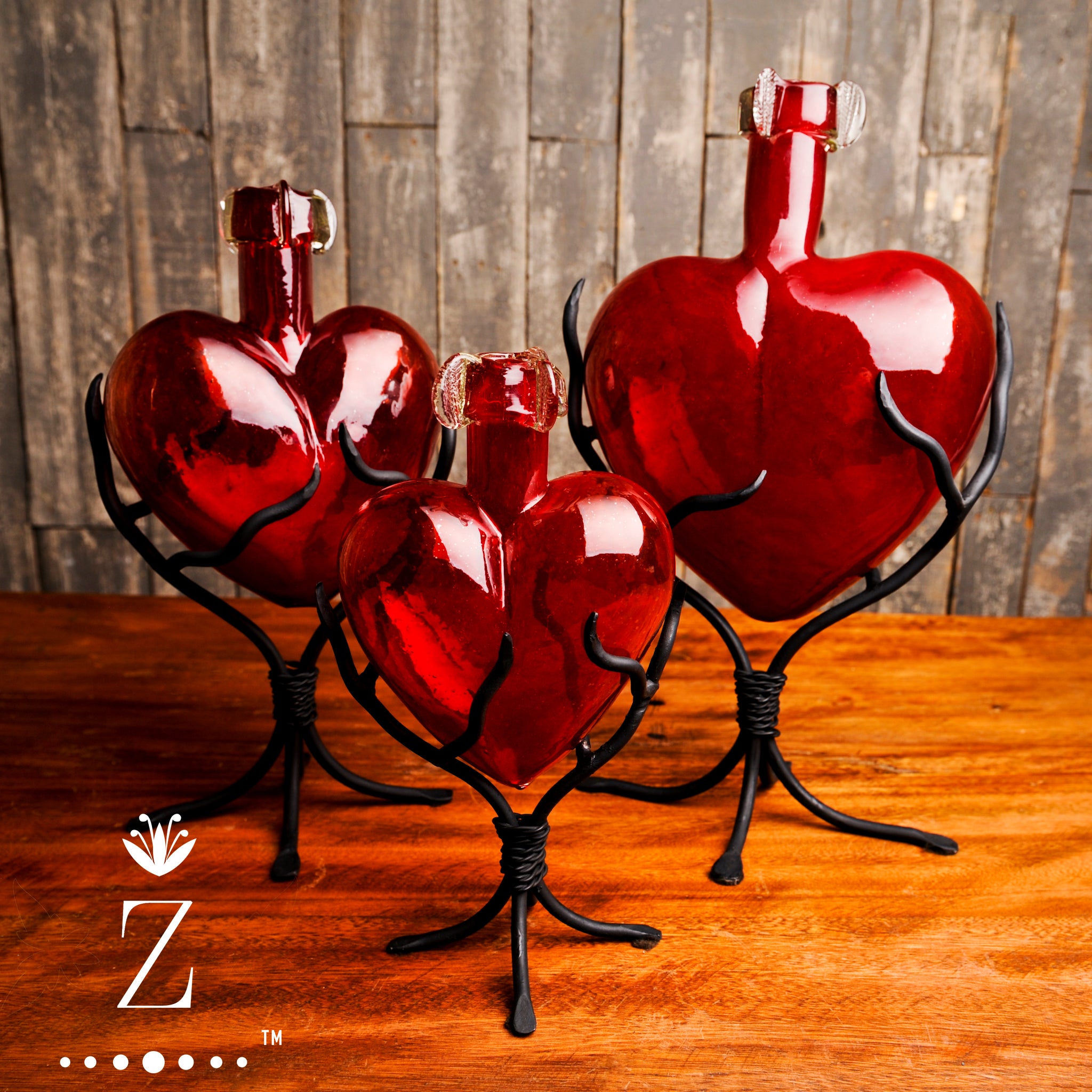 Divine Glass Hearts | Red